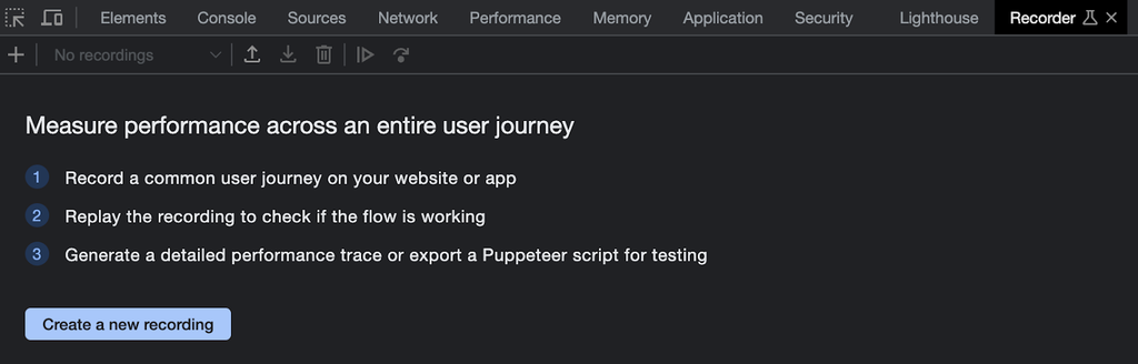 Speed Analysis > Scenario > Chrome Recorder > Create Recording.png