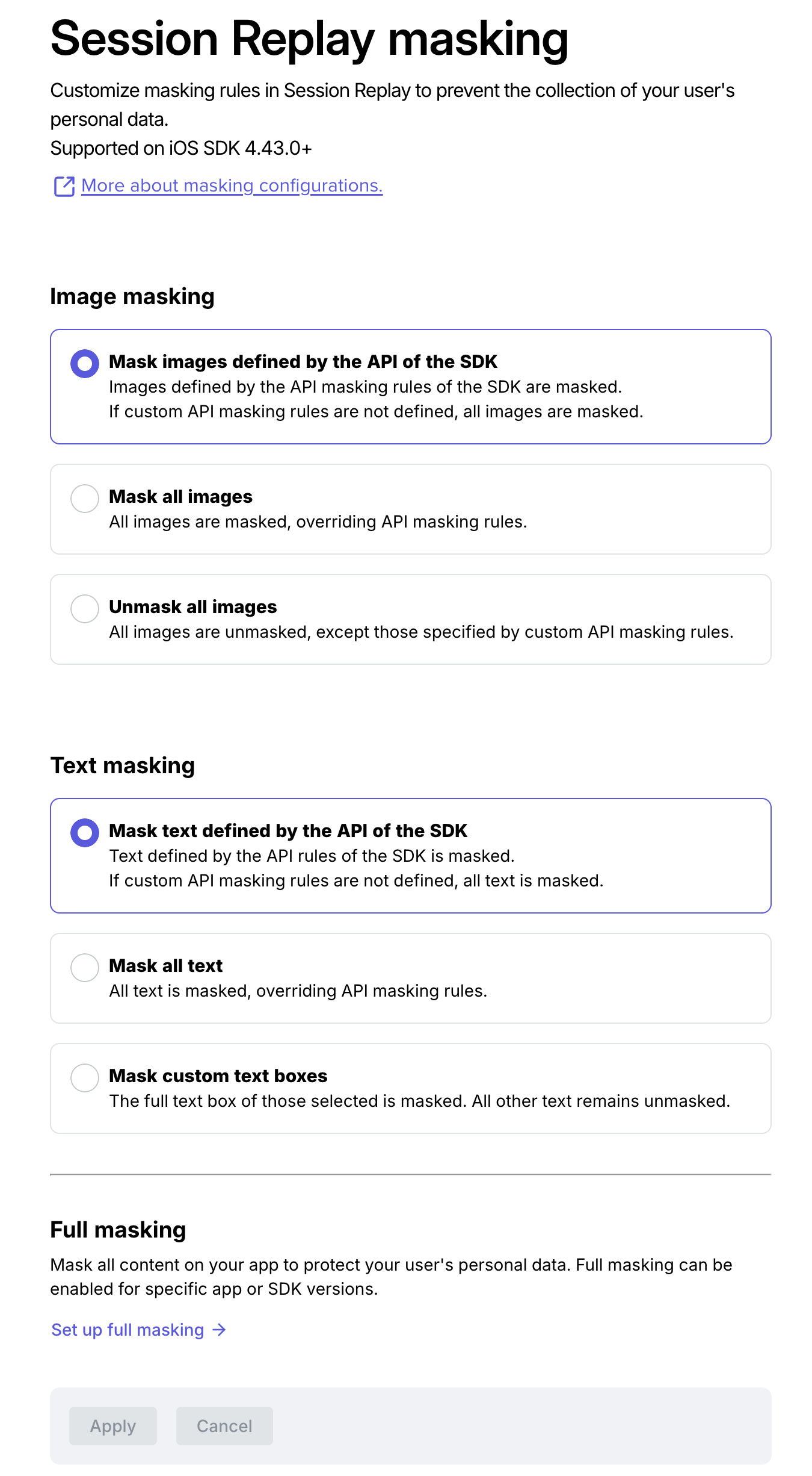 Session Replay Mobile Apps - Console - Data Masking Tab.png