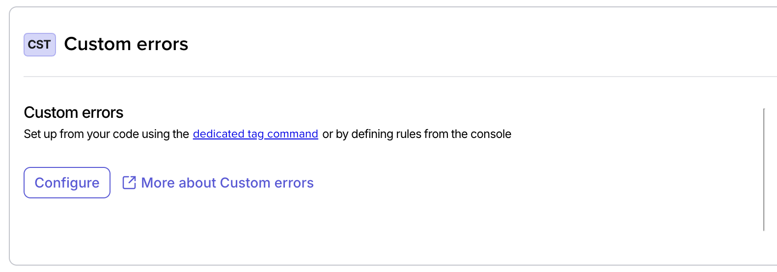 Console - Experience Monitoring Settings - Configure custom errors example.png