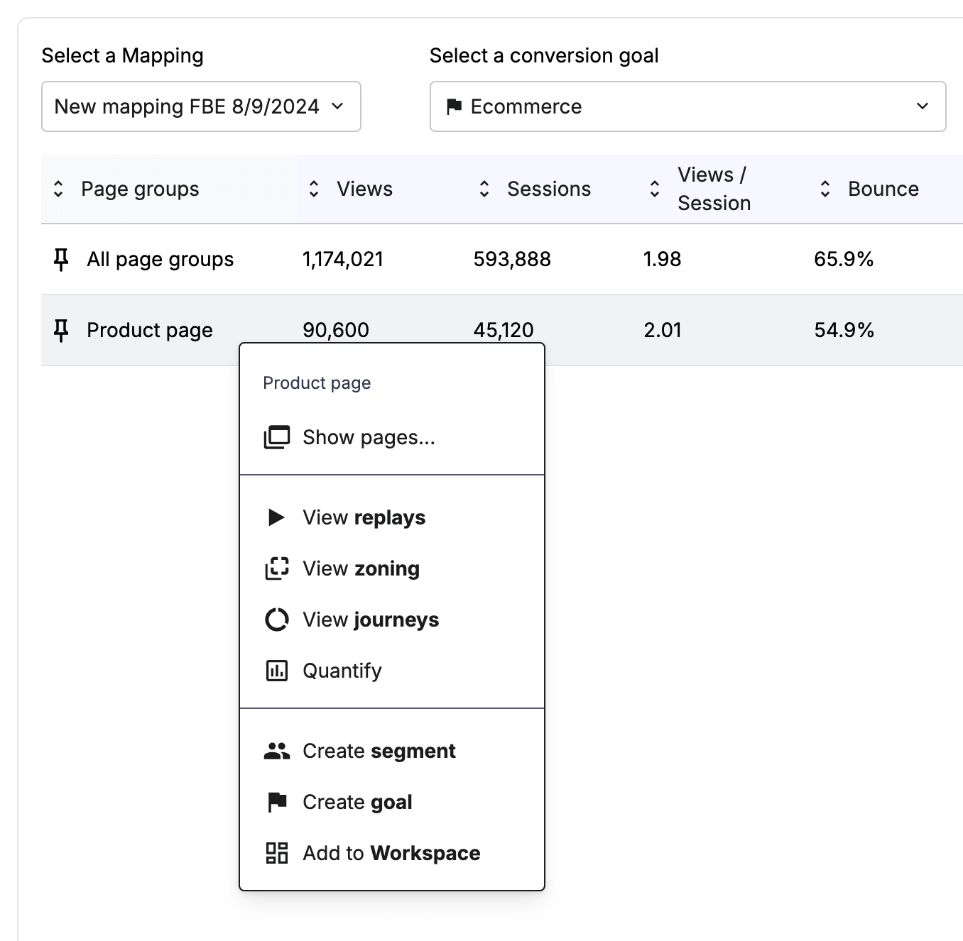 Shortcuts in Page Comparator – Contentsquare Help Center ...