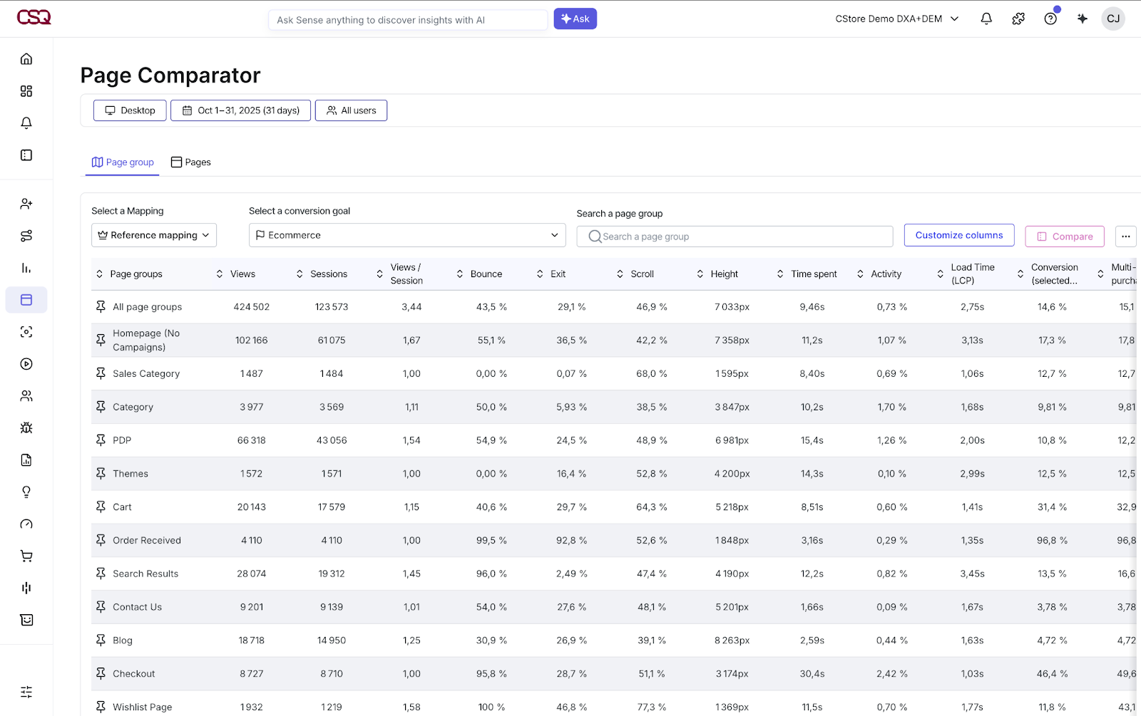 Introduction au Page Comparator – Centre d'aide Contentsquare ...