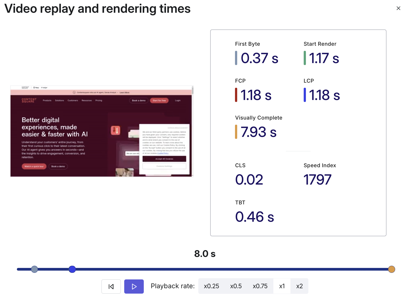 Synthetic Monitoring Report - video rendering results.png