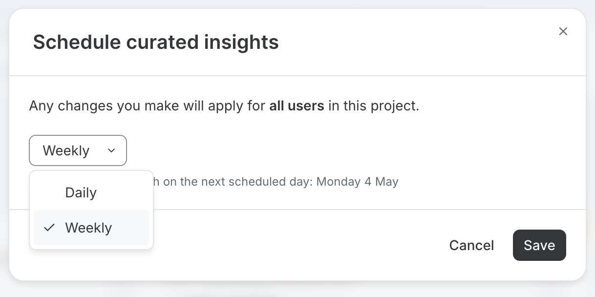 Schedule insights