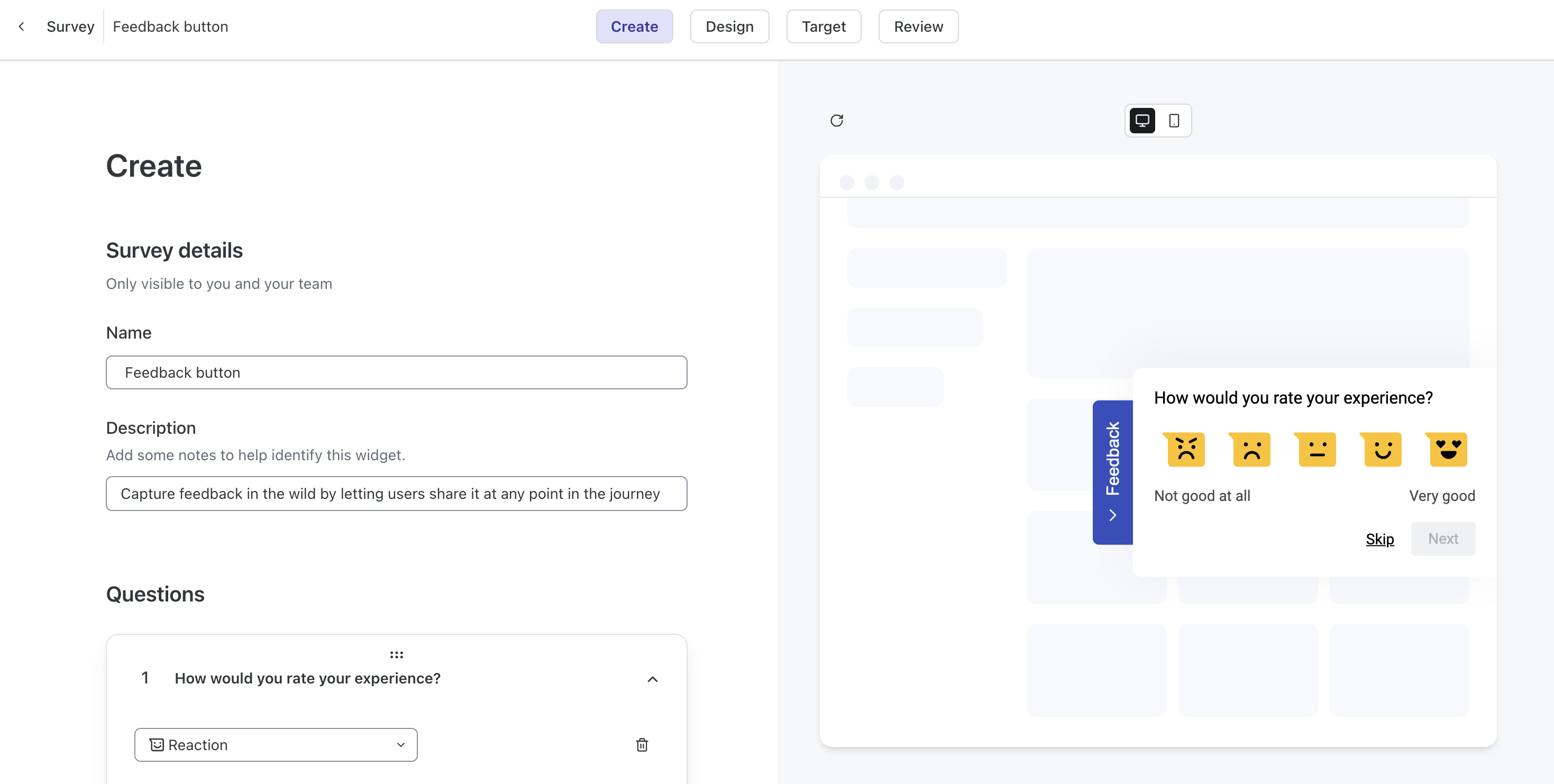 Create a survey